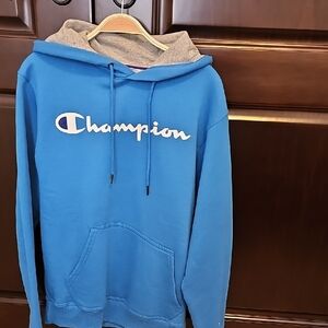 Mens Champion Blue Hoodie